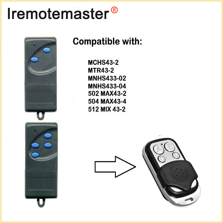 Voor 502 MAX43-2/504 MAX43-2 Poortopener 433.92MHz: