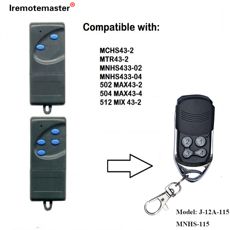 Voor 502 MAX43-2, 504 MAX43-4 Vervangende Afstandsbediening 433,92 mhz Garagedeur Afstandsbediening: