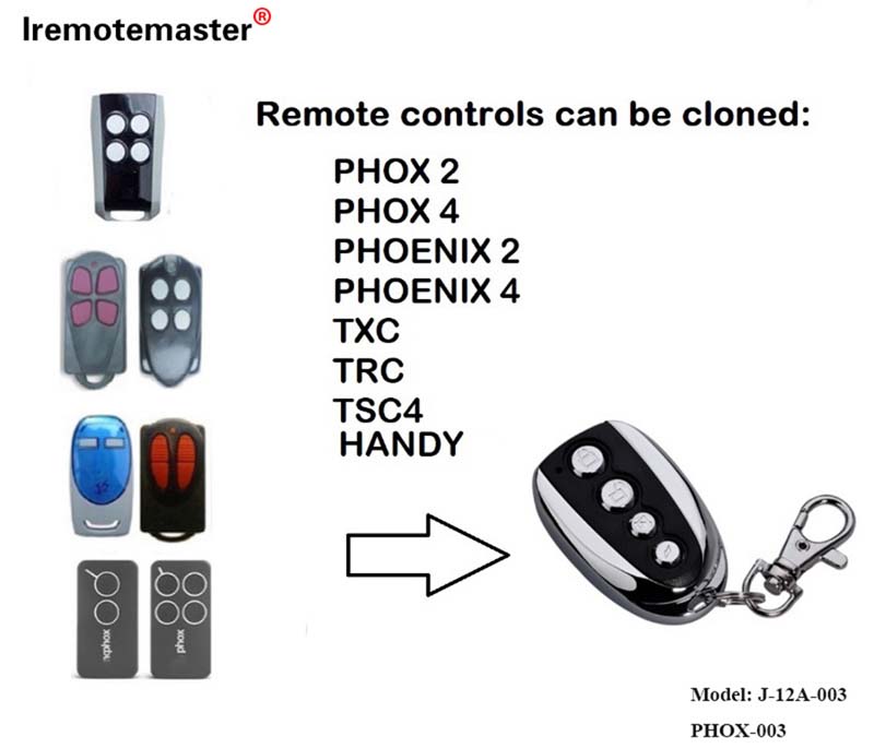 Voor PHOENIX 2 4 TSC2 TSC4 HANDY2 vervangende garagedeur afstandsbediening 433.92 mhz: